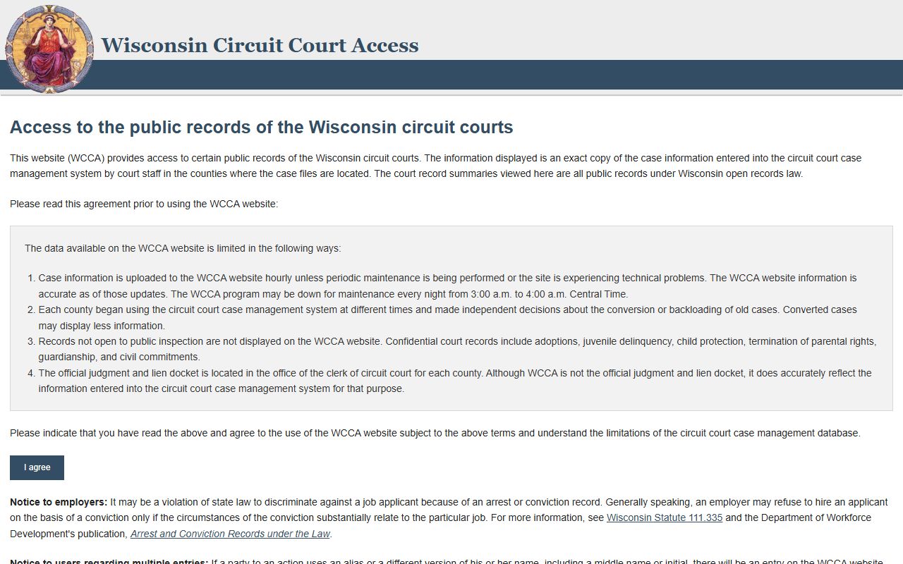 Clark County court records after arrest WCCA case search portal